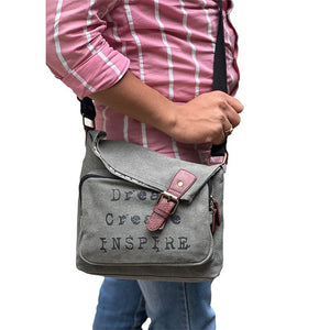 Mona-B Bag Mona B Upcycled Canvas Messenger Crossbody Bag with Stylish Design for Men and Women: Dream