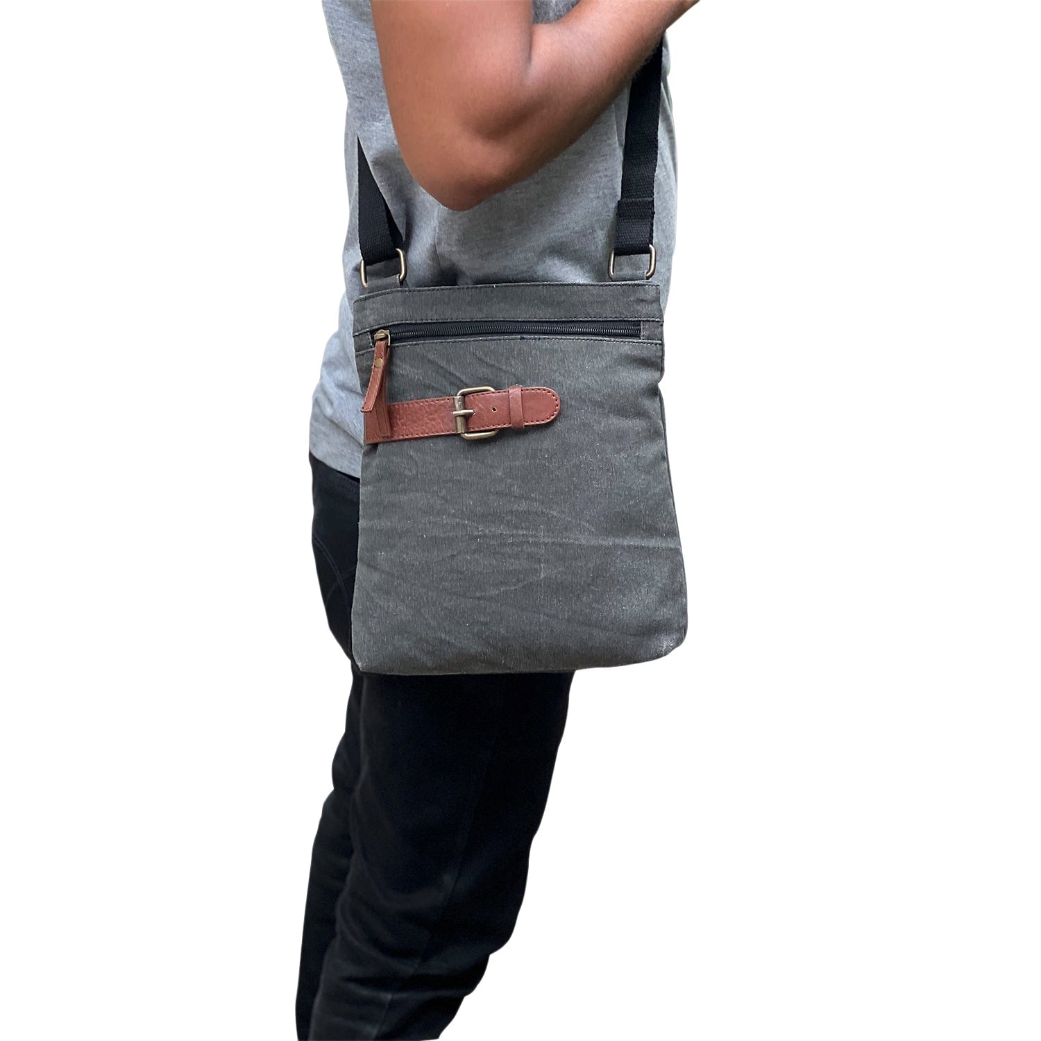 Mona B Upcycled Canvas Messenger Crossbody Bag with Stylish Design for Men and Women: Flap - Crossbody Sling Bag by Mona-B - Backpack, EOSS, Flash Sale, Flat70, Sale, Shop1999, Shop2999, Shop3999