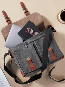 Mona B Upcycled Canvas Messenger Crossbody Laptop Bag for Upto 14" Laptop/Mac Book/Tablet with Stylish Design for Men and Women: Flap - Messenger by Mona-B - Backpack, EOSS, Flash Sale, Flat60, Sale, Shop2999, Shop3999, Special Prices