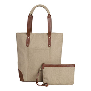 Mona-B Bag Mona B Women Canvas Handbag for Women Tote Bag for Grocery, Shopping, Travel: Brown, Large