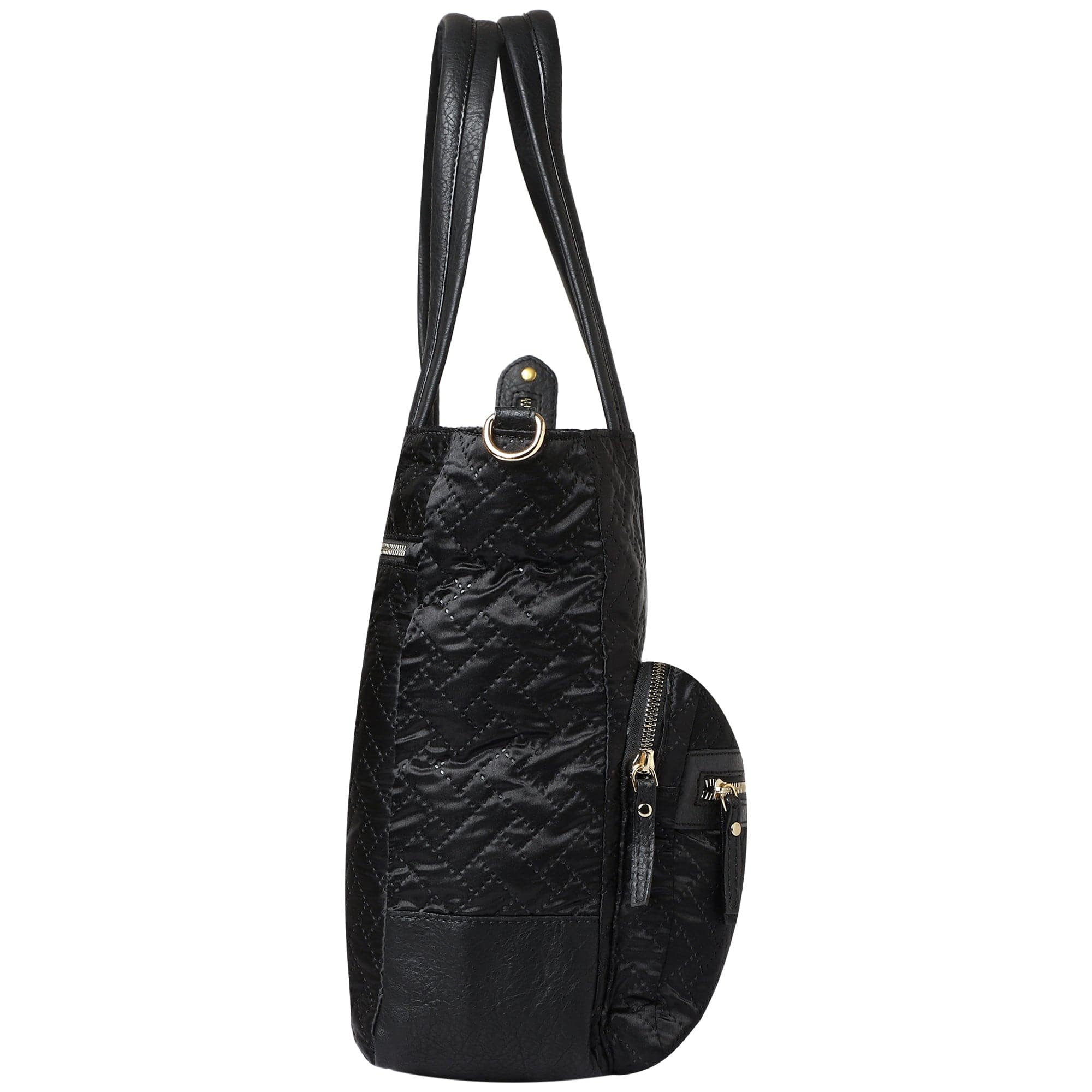 New Mona B Large Recycled Quilted Polyester Handbag for Women | Tote Bag for Grocery, Shopping, Travel | Stylish Vintage Shoulder Bags for Women: Black - Handbag by Mona-B - Backpack, New Arrivals, Sale, Shop2999, Shop3999