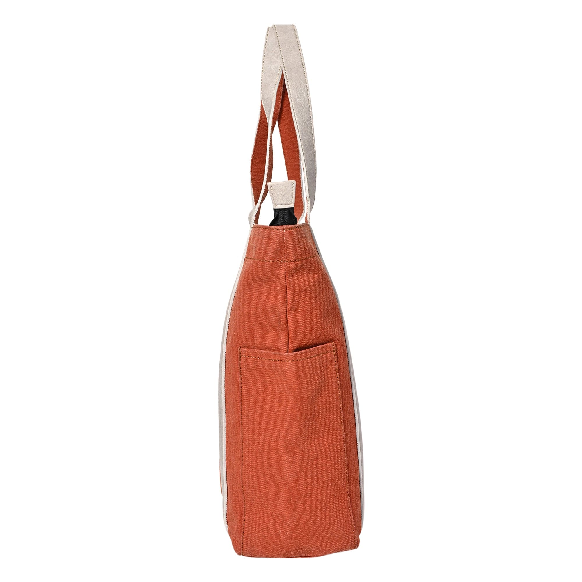 Mona-B Bags Mona B Color Block Tote: Burnt Orange - (M-2502)