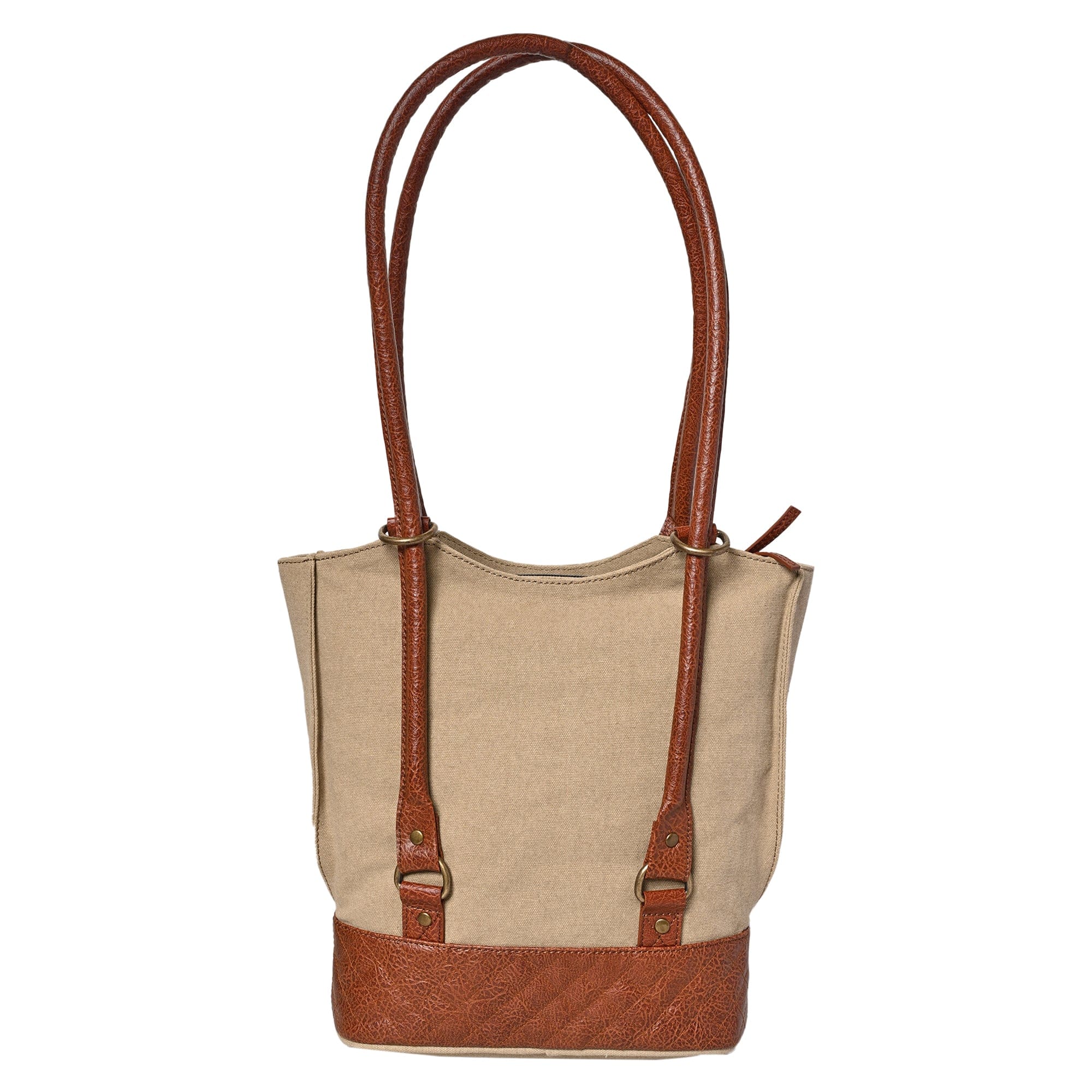 Mona B Two in One Convertible Tote: Beige - (M-2507) - Handbag/Backpack by Mona-B - 