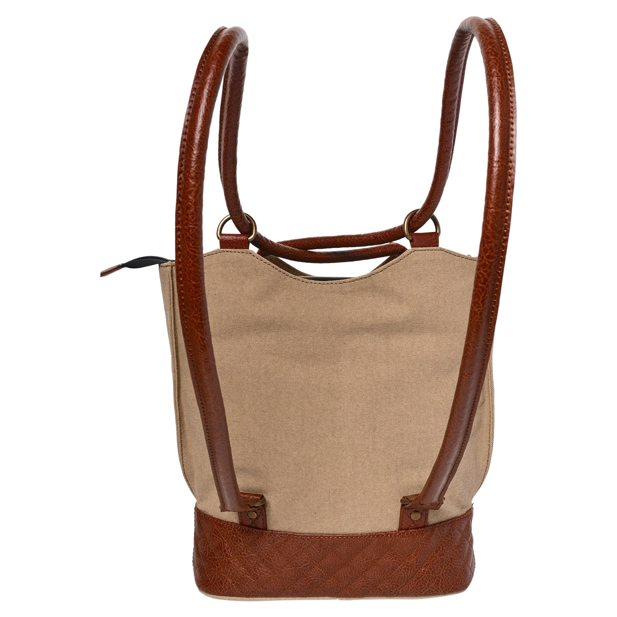 Mona-B Bags Mona B Two in One Convertible Tote: Beige - (M-2507)