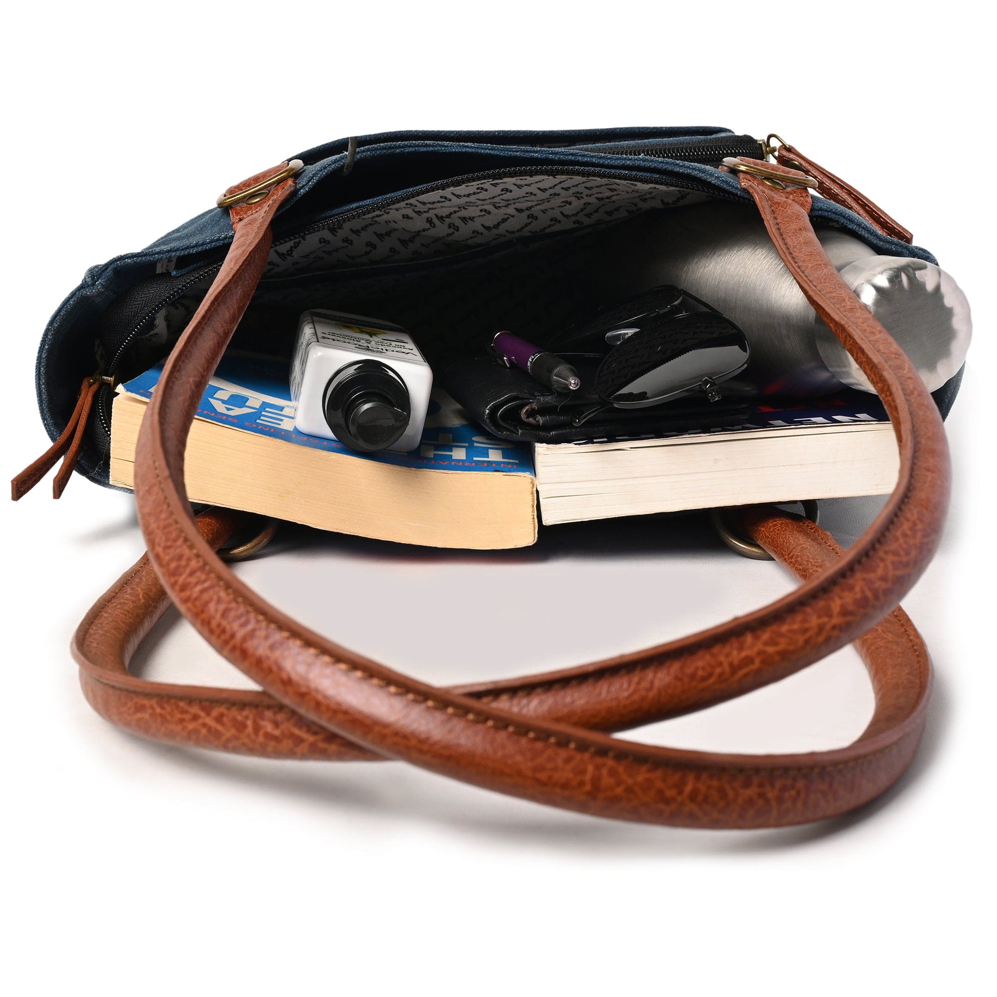 Mona B Two in One Convertible Tote: Denim - (M-2508) - Handbag/Backpack by Mona-B - 