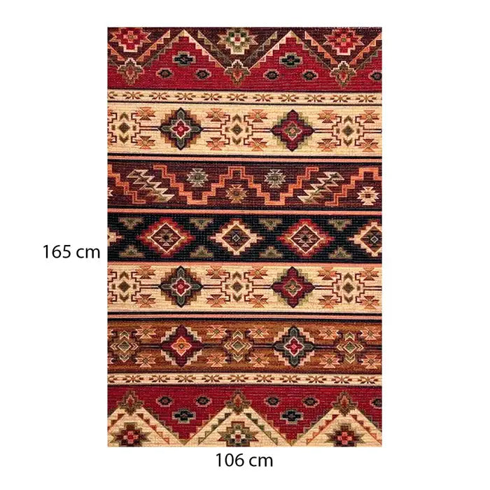 Multicolor Printed Vintage Dhurrie Carpet Rug Runner Floor Mat for Living Room & Bedroom - 3.5x5.5 Feet