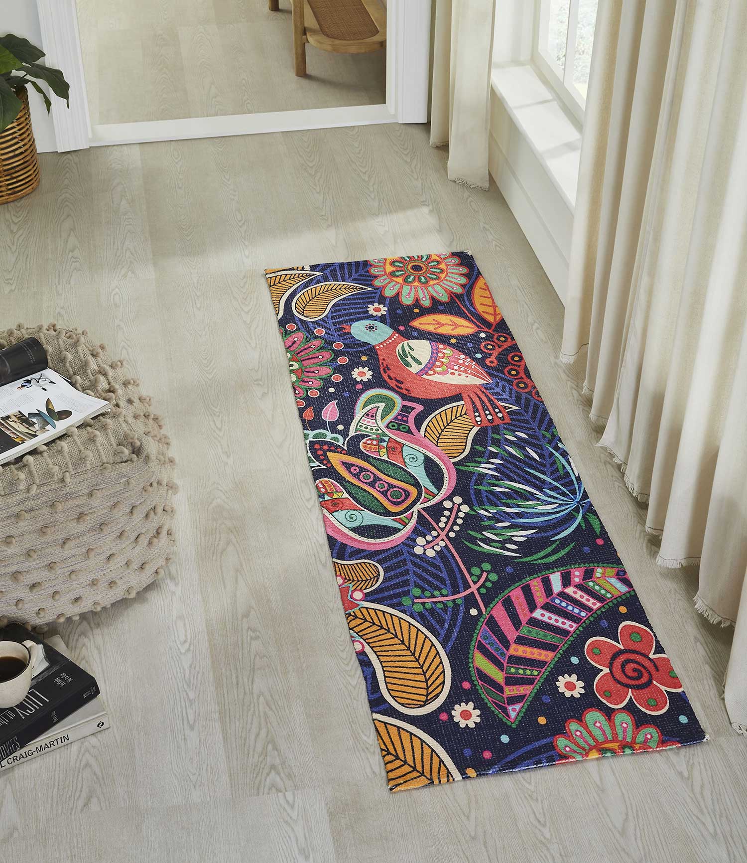 Mona-B Floor Covering Mona B Printed Vintage Dhurrie Carpet Rug Runner for Living Room Bedroom: 1.83 X 6 Feet Multi Color - PR-111 (2272)