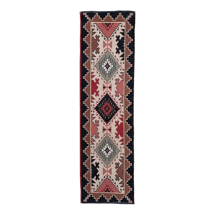 Multi Color Vintage Dhurrie Carpet Rug 1.83x6 Feet - Printed Hallway Floor Mat