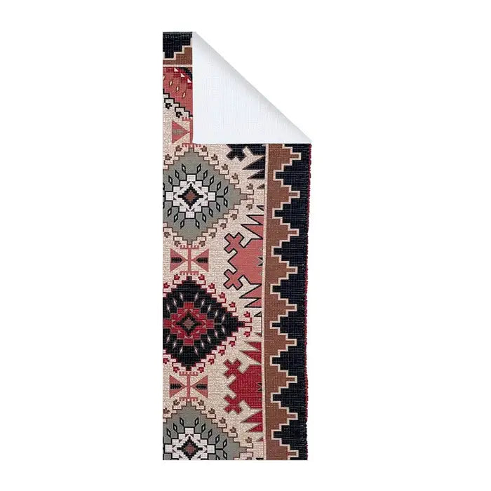 Multi Color Vintage Dhurrie Carpet Rug 1.83x6 Feet - Printed Hallway Floor Mat