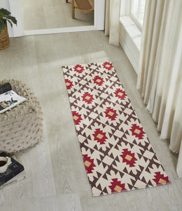 Mona-B Floor Covering Mona B Printed Vintage Dhurrie Carpet Rug Runner for Living Room Bedroom: 1.83 X 6 Feet Multi Color - PR-115 (2272)