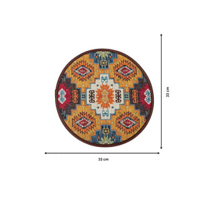 Mona-B Placemat Mona B Set of 2 Printed Placemats, 13 INCH Round, Best for Bed-Side Table/Center Table, Dining Table/Shelves - PP-116