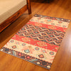 Mona B - Printed Vintage Dhurrie Carpet Rug Runner Floor Mat for Living Room Bedroom: 3.5 X 5.5 Feet Multi Color - BR-502 RGM