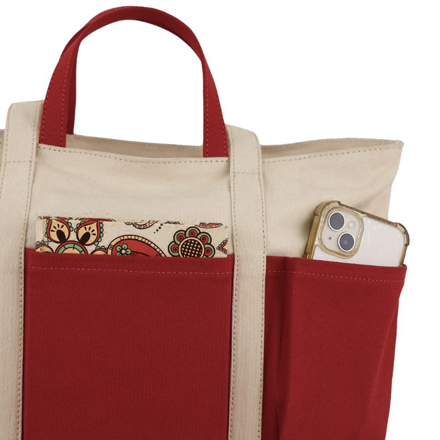 The Verde Panel Tote: Red
