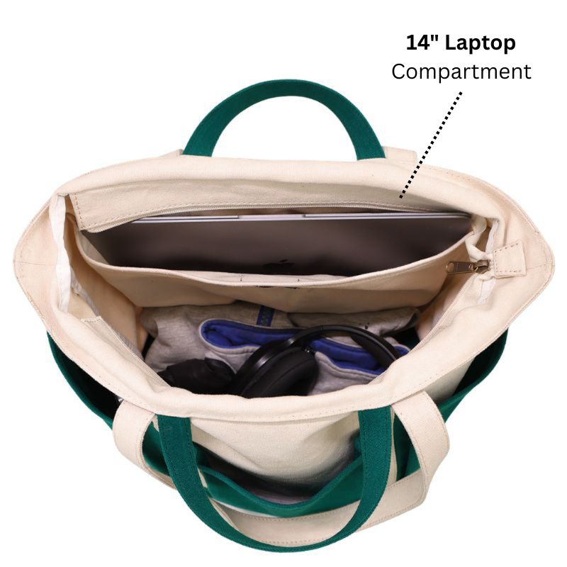 The Verde Panel Tote: Teal