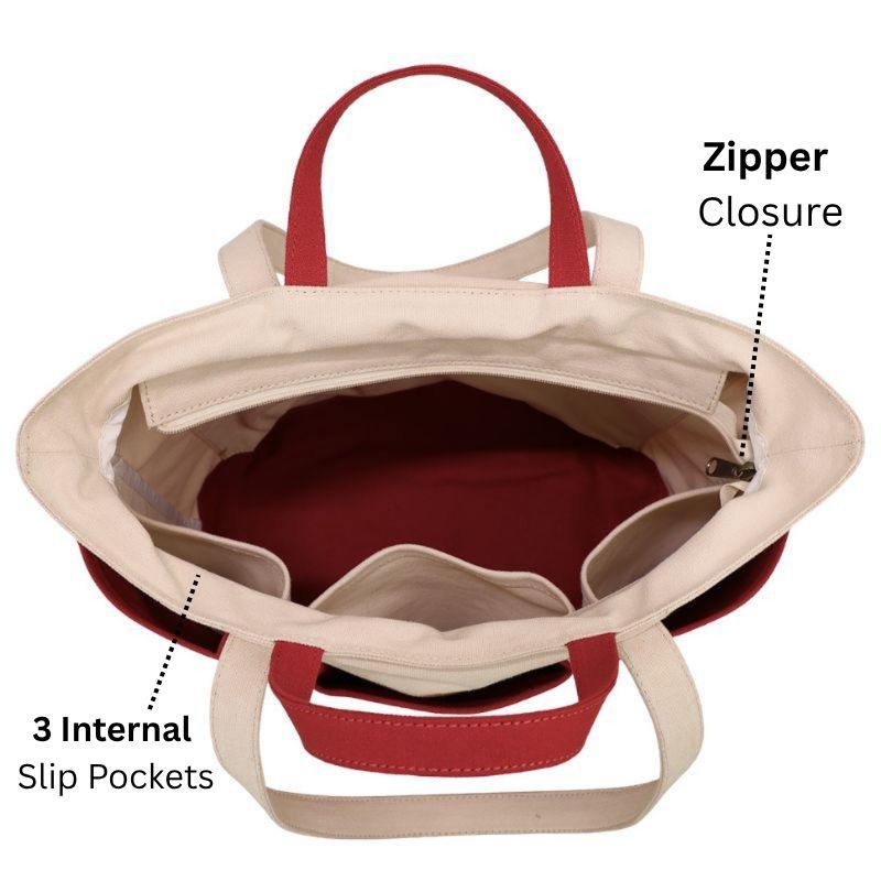 The Verde Panel Tote: Red