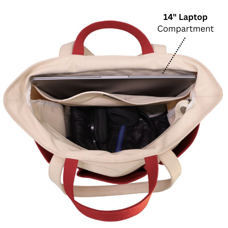 The Verde Panel Tote: Red