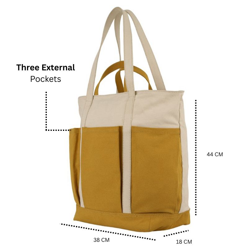 The Verde Panel Tote: Mustard