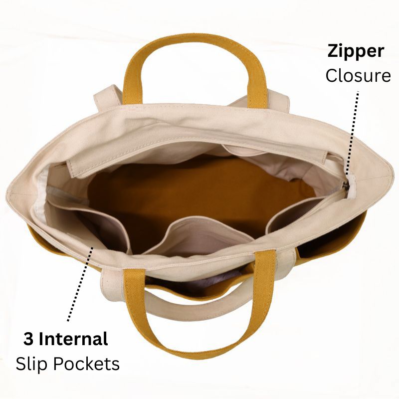 The Verde Panel Tote: Mustard