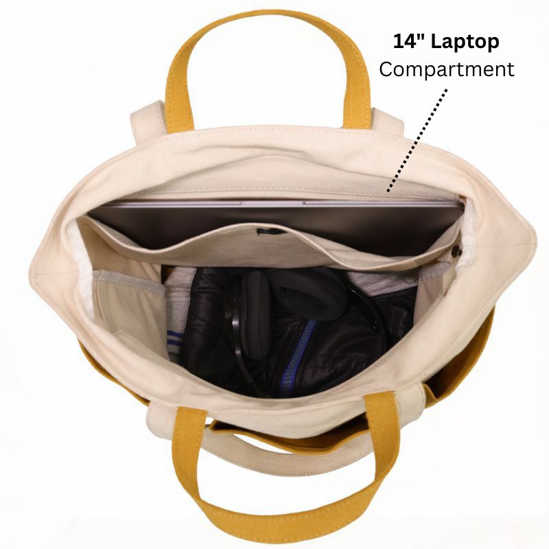 The Verde Panel Tote: Mustard