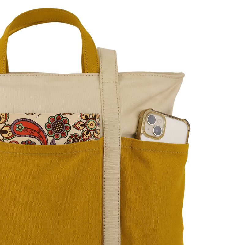 The Verde Panel Tote: Mustard